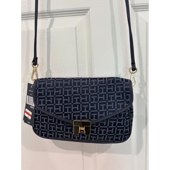 Tommy Hilfiger crossbody bag Blue/white Logo NWT - Picture 1 of 4